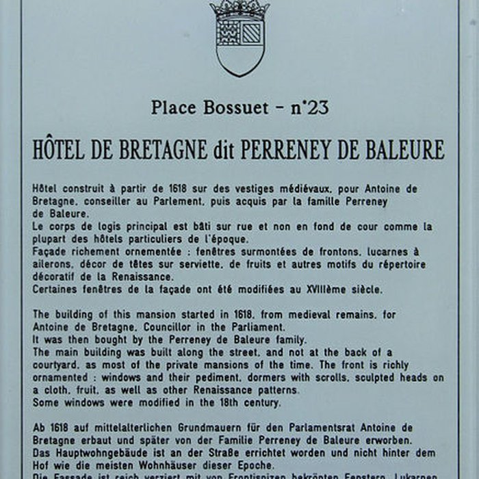 Photo de Hôtel Perreney de Baleure à Dijon