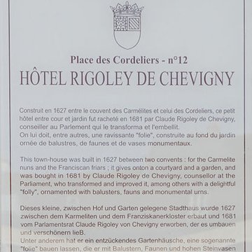 Hôtel Rigoley de Chevigny à Dijon