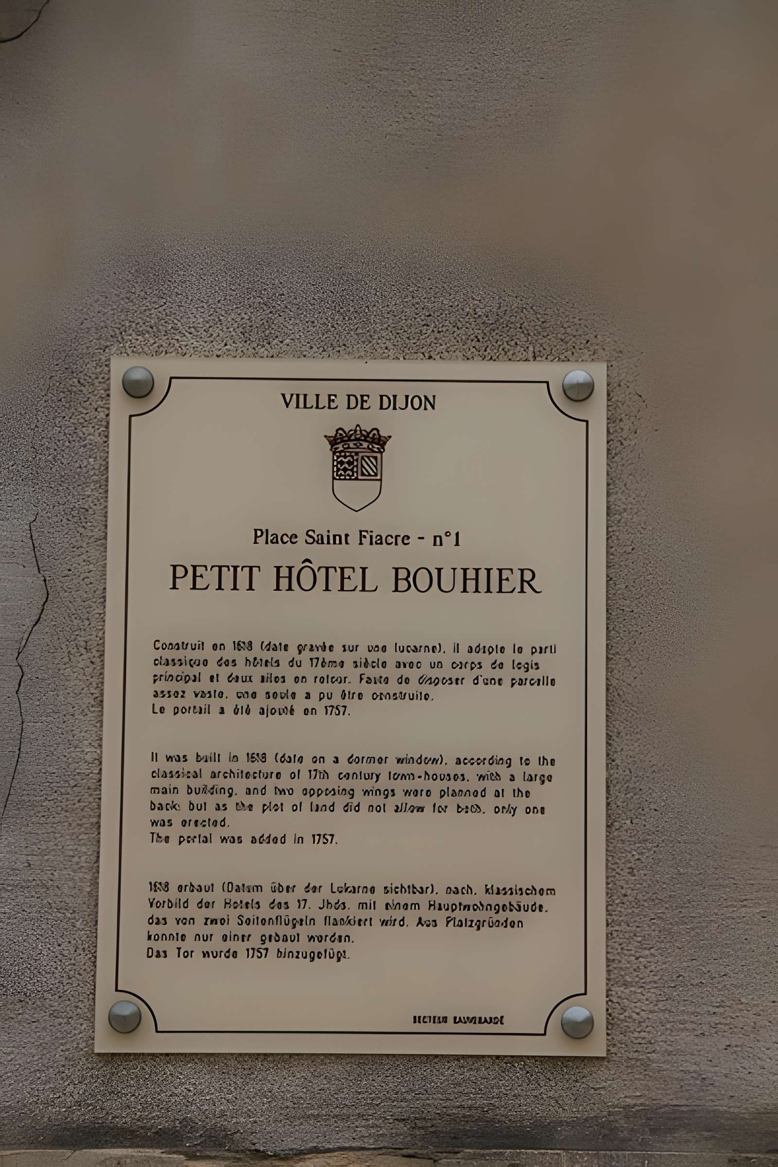 Petit hôtel Bouhier à Dijon