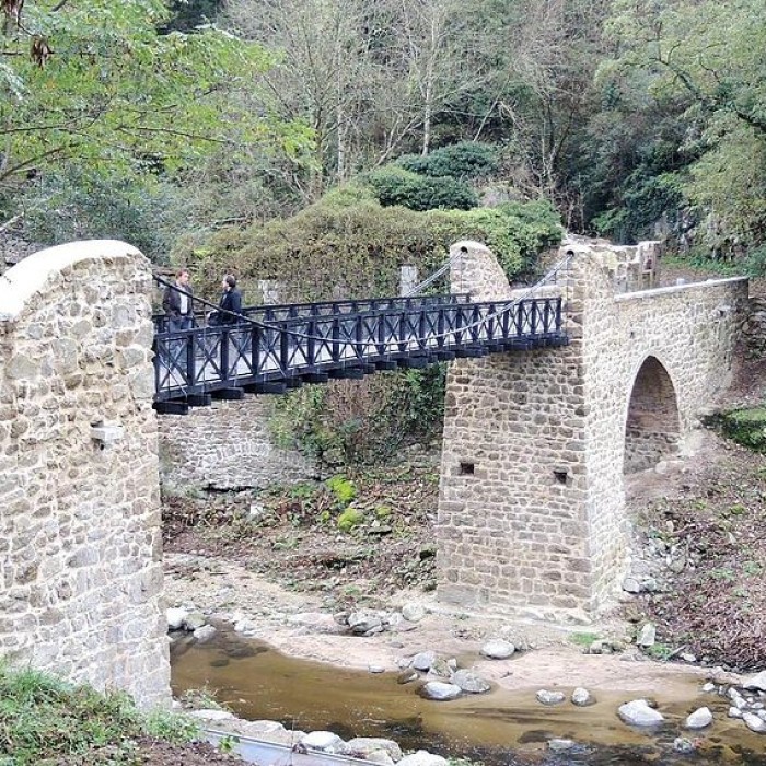Photo de Pont suspendu sur la Cance dit Pont du Moulin  également sur commune de Vernosc-lès-Annonay