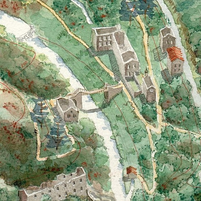 Photo de Pont suspendu sur la Cance dit Pont du Moulin  également sur commune de Vernosc-lès-Annonay