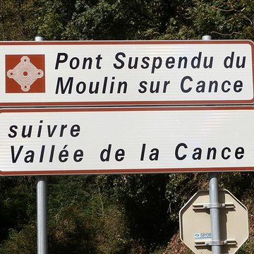 Pont suspendu sur la Cance dit Pont du Moulin  également sur commune de Vernosc-lès-Annonay