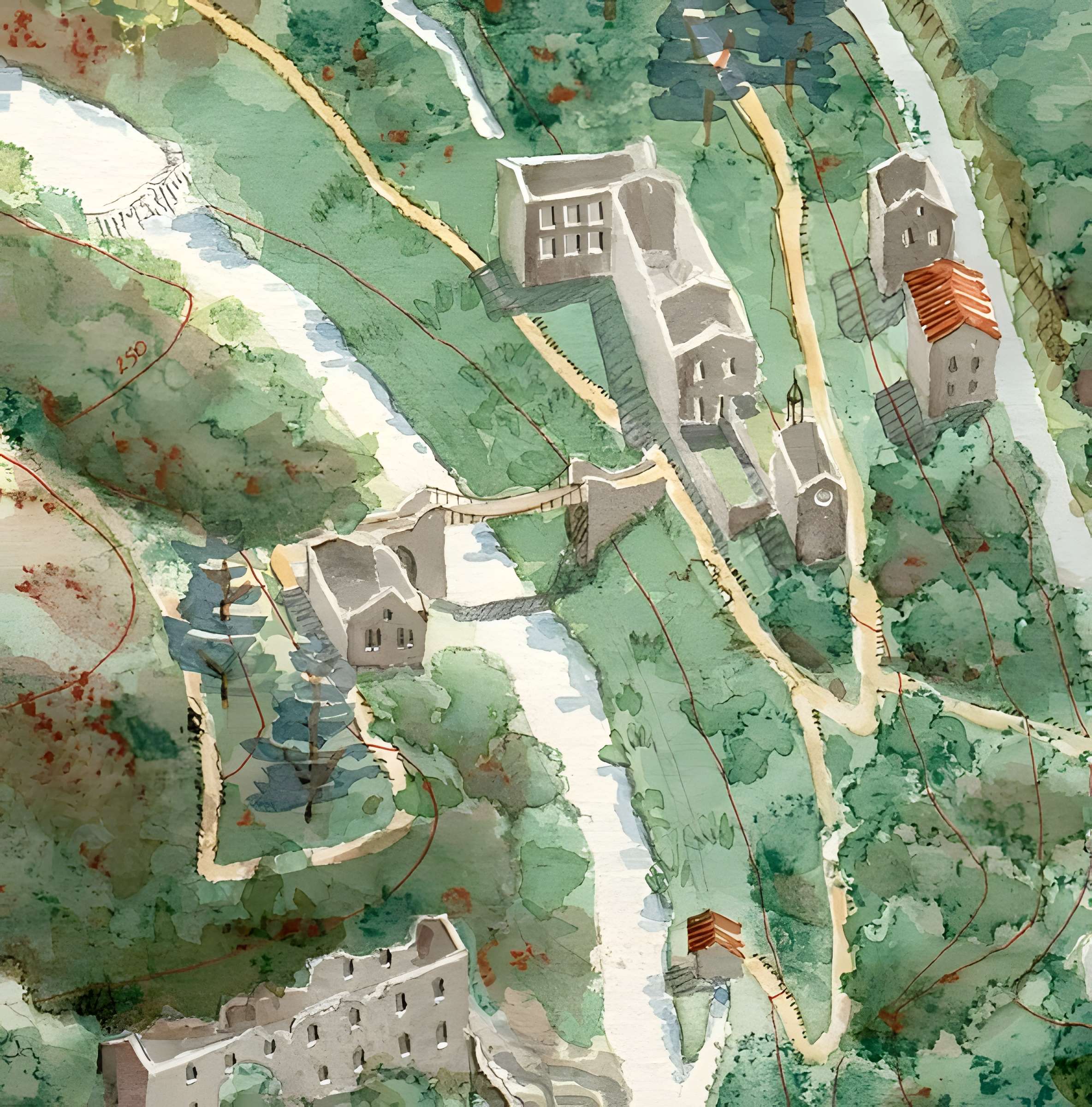 Pont suspendu sur la Cance dit Pont du Moulin  (également sur commune de Vernosc-lès-Annonay)