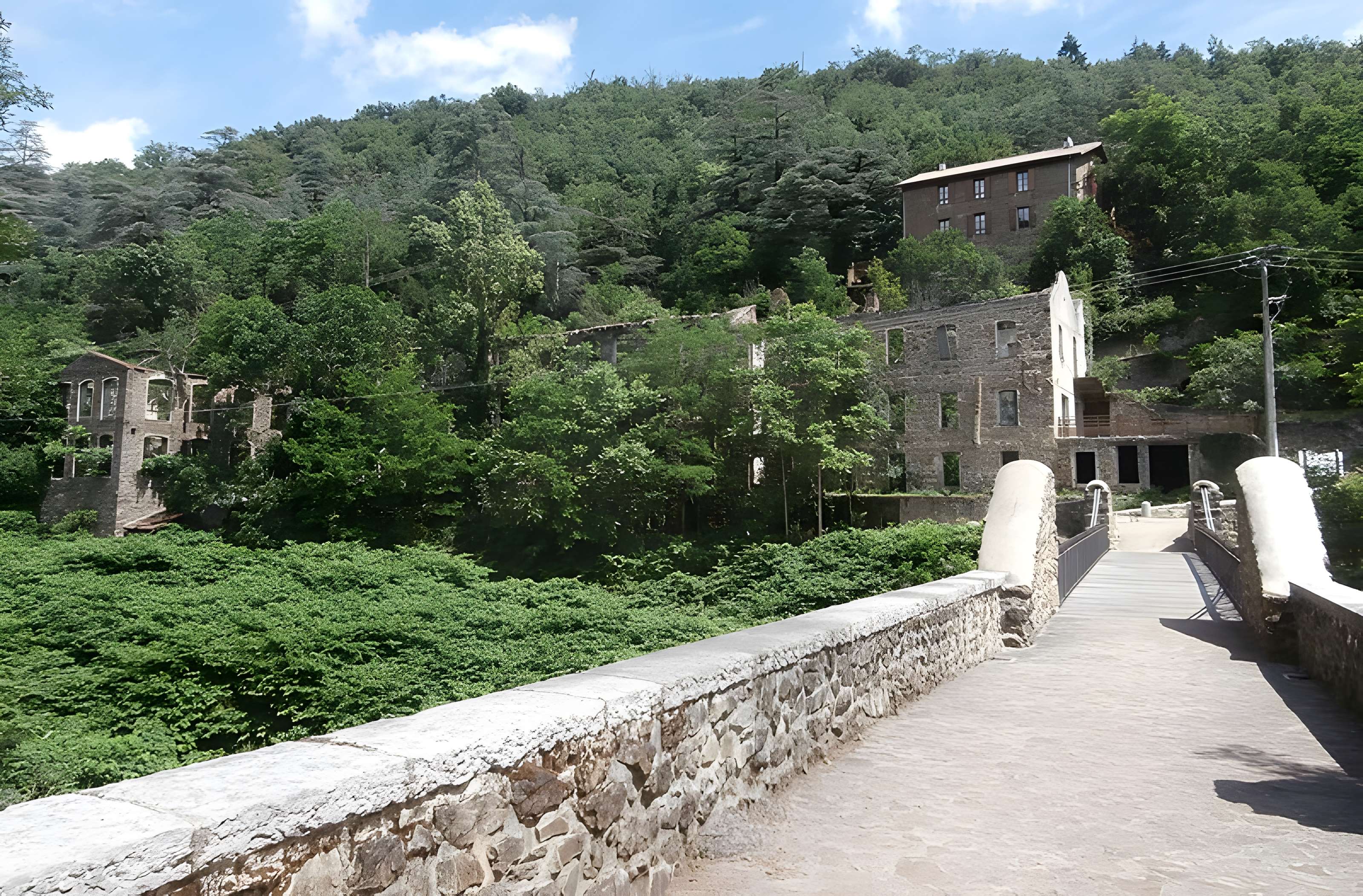 Pont suspendu sur la Cance dit Pont du Moulin  (également sur commune de Vernosc-lès-Annonay)