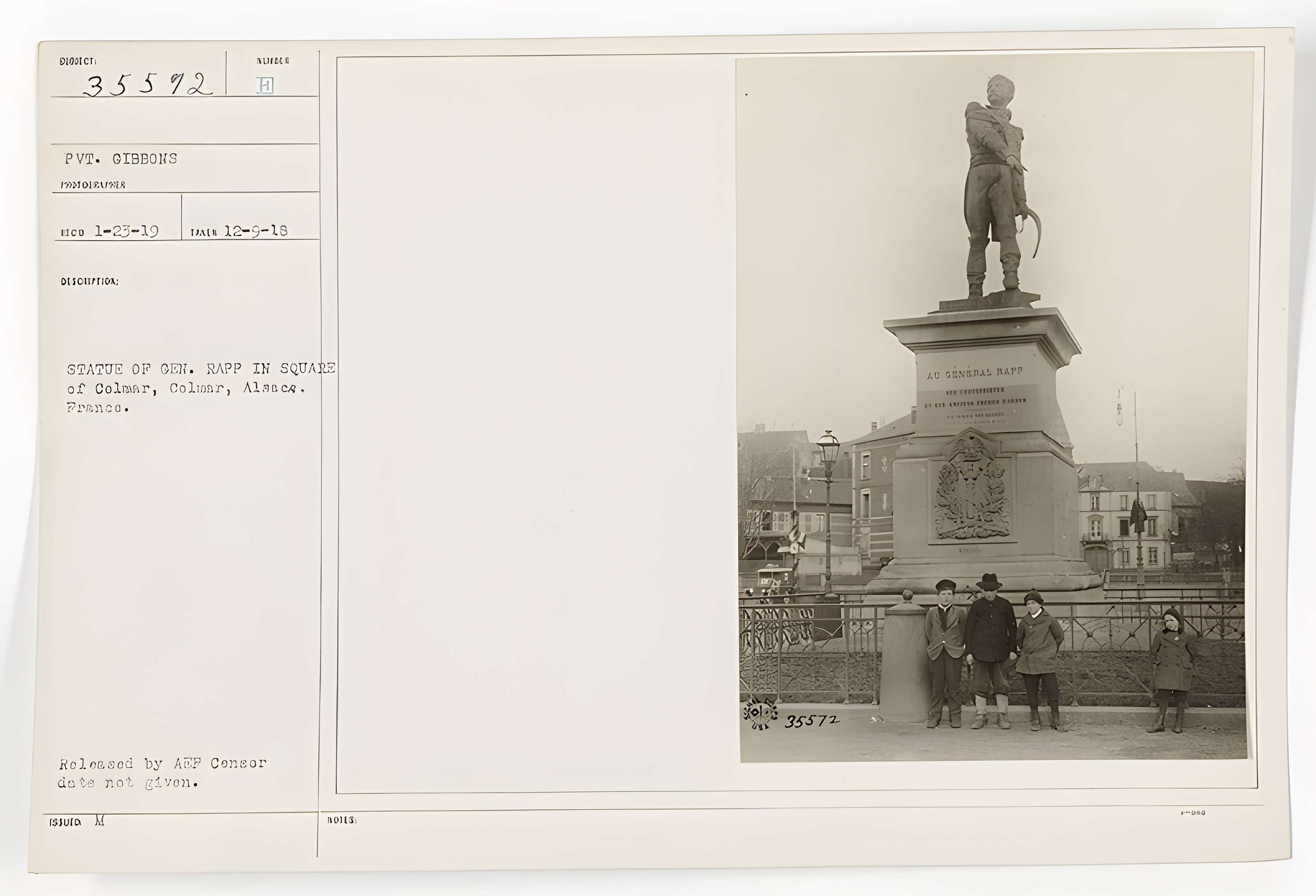 Statue du général Rapp à Colmar