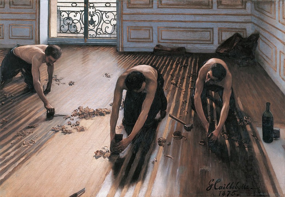 Musée d'Orsay : Les Raboteurs de parquet de Gustave Caillebotte (1875) Domaine public