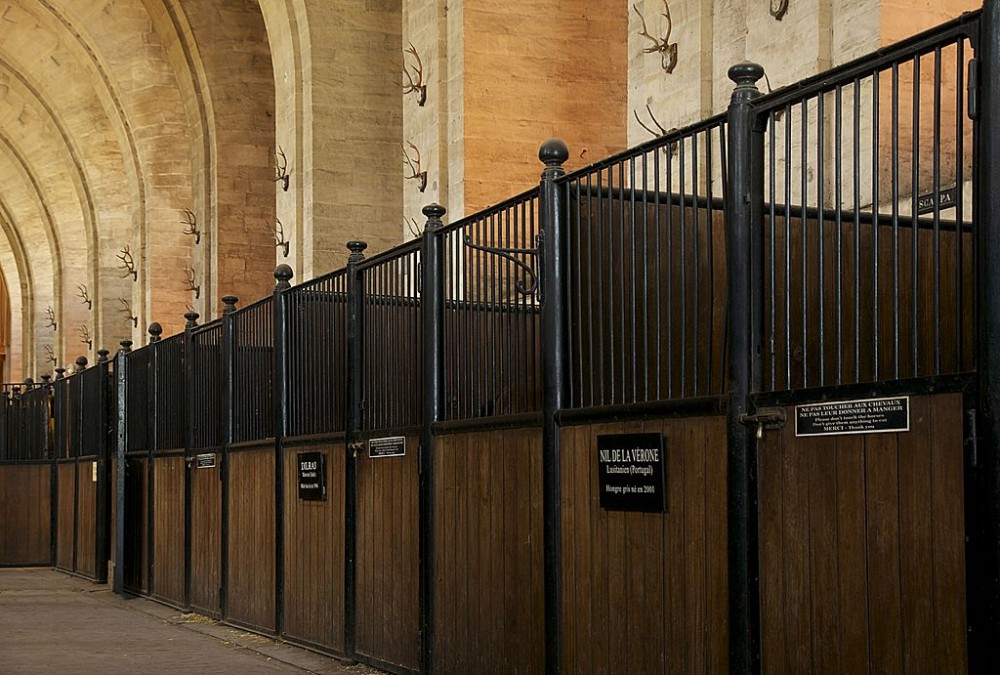 Stalles des grandes écuries du musée vivant du cheval de Chantilly. Jebulon Domaine public