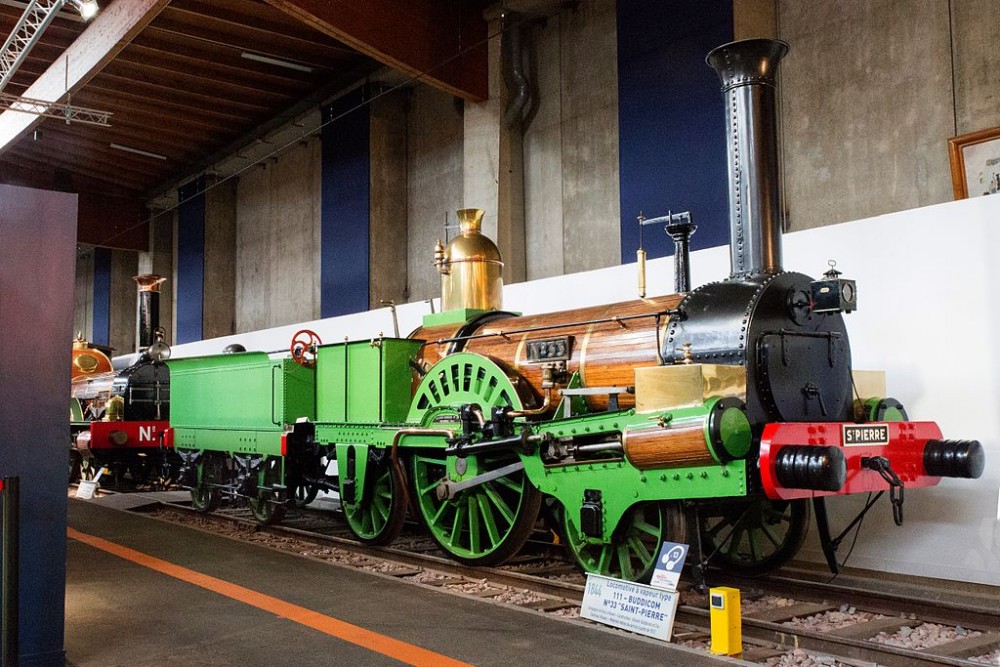 Cité du train à Mulhouse : Locomotive 111 Buddicom N° 33 Saint-Pierre (Crédit photo : A1AA1A sur Wikipédia)
