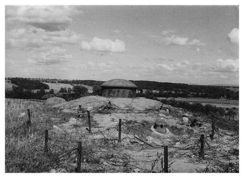Ouvrage de Schoenenbourg en 1940, on aperçoit le réseau antipersonnel de barbelés.. (Crédit photo : Domaine public sur Wikipédia)