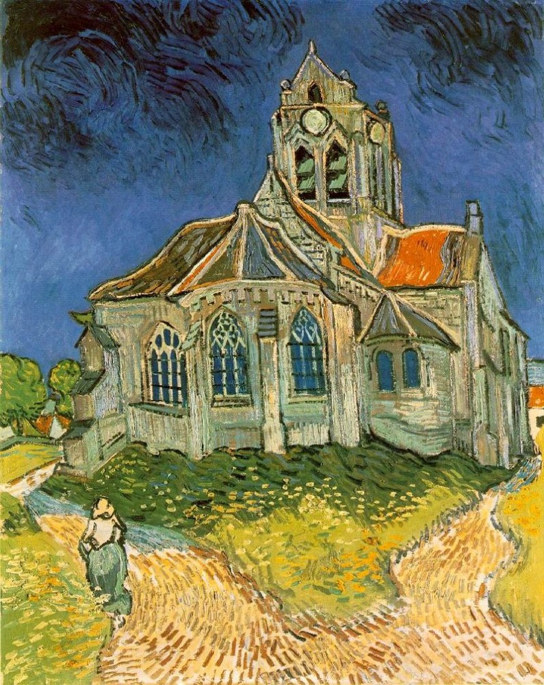 Musée d'Orsay : Vincent van Gogh, L'Église d'Auvers-sur-Oise, (1890). Domaine public